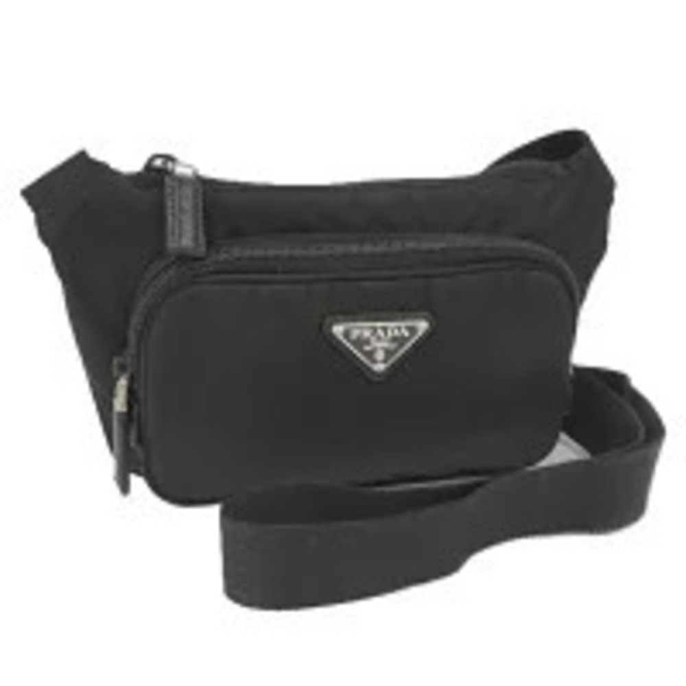 Prada Tessuto Saffiano Leather Shoulder Bag Black